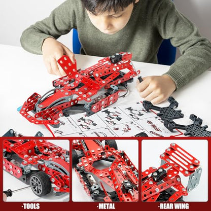 Metal Model Car Kits - 290 Pcs Erector Set for Boys Age 8-12 14 and Up, Building Kits, STEM Projects for Kids Ages 12-16 6-12 8-10 8-13, Building Toys Gifts for 15 16 Year Old Boys and Adults