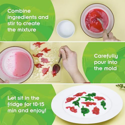 Thames & Kosmos Dinosaur Gummy Candy Lab, Tasty Labs STEM Experiment Kit, Make Your Own Dinosaur-Shaped Gummies, Explore Chemistry in Cooking, Safe to Eat, Ages 6+, Made in USA | 2-Language Ver, EN/FR