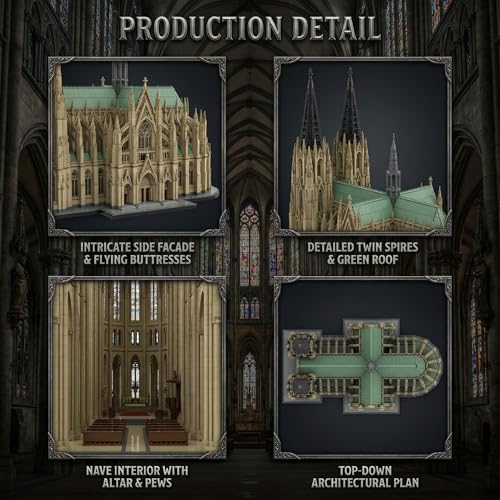 Cologne Cathedral - Building Blocks,8614 PCS Gothic for Adults - color: Sliver Cologne Cathedral