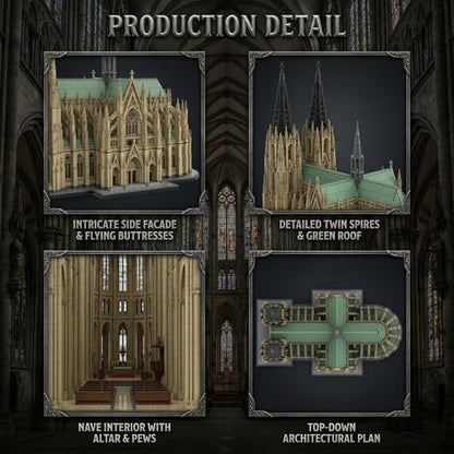 Cologne Cathedral - Building Blocks,8614 PCS Gothic for Adults - color: Sliver Cologne Cathedral