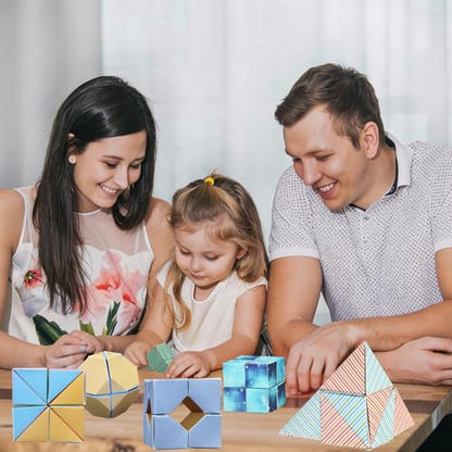 STEM Educational 3D Paper Folding Math Puzzles Set - Infinite Flip Cube - color: Multi-color