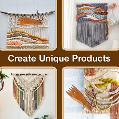 Savina Wooden Weaving Comb for Loom, Tapestry Beater Comb, Hand Carved Weaving Knitting Tools & Accessories for Tapestry, Woven Making Crafts (1Pcs)