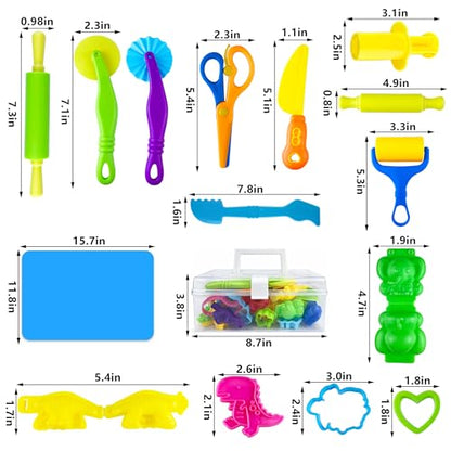 Dough Tool Set 42 PCS Colorful Plastic Basic Tools Kit with Storage Box