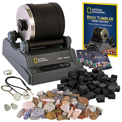 National Geographic Hobby Rock Tumbler Kit for Kids and Adult Beginners - style: Hobby Kit with GemFoam