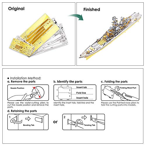 Piececool 3D Metal Puzzles for Teens, Russian Battlecruiser Pyotr Velikiy Battleship Model Kit, 3D Warship Models Building Puzzle for Adults DIY Toys, Birhtday Christmas Gift for Boys Men, 270 Pcs - color: Pyotr Velikiy
