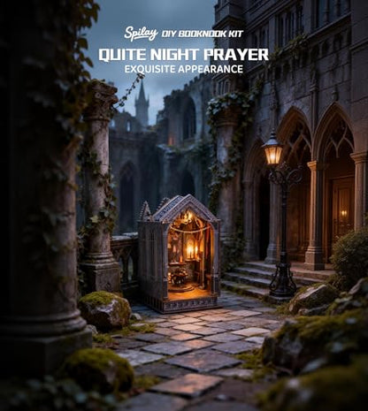 Spilay Book Nook Kit for Adults, Quite Night Prayer DIY Miniature House Kit - color: Quite Night Prayer