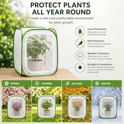 Insect & Butterfly Habitat Cage, Portable Pop-Up Terrarium with Mesh Sides, Bug Catching & Observation Enclosure for Caterpillars, Small Insects, Outdoor & Classroom Use, 12.0 Inches Tall