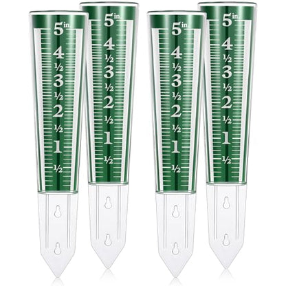 Yexiya 4 Pcs Rain Gauge Outdoor Acrylic for Garden Yard Lawn - color: Green
