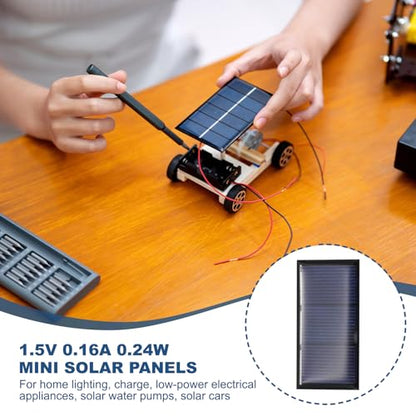 MECCANIXITY 8PCS 1.5V 0.24W 0.16A Mini Solar Panels for Solar Power, Small Solar Photovoltaic Cells Charge DIY Electric Toy Materials Solar System Kits, 2.36" x 1.18" - style: 1.5V 0.24W 0.16A