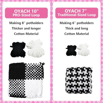 OYACH 10inch Cotton Potholder Weaving Loom Refill Loops,440 Potholder Loops - color: 10” Cotton Loop