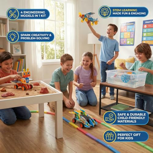 STEM Toys for Kids Ages 8-12 | 4-in-1 Science Kit Build Engineering Projects | Educational Toys Gift for Boys & Girls Age 8 9 10 11 12 Year Old