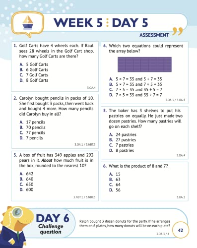 3rd Grade Common Core Math: Daily Practice Workbook - Part I: Multiple Choice | 1000+ Practice Questions and Video Explanations | Argo Brothers (Next Generation Learning Standards Aligned (NGSS))