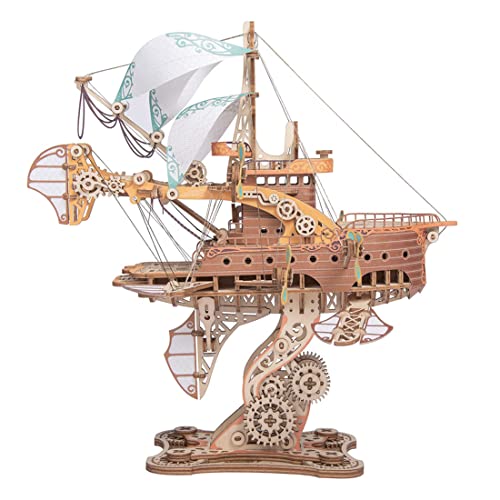 3D Wooden Puzzles for Adults, DIY Fantasy Spaceship Wooden Puzzle Model Building Kits, 420pcs 3D Puzzles Model Educational Brain Teaser DIY Crafts Kits Hobby Gifts Home Decor