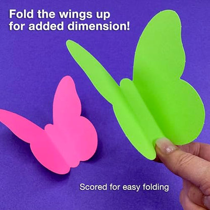 Butterfly Cutouts, Bright, 2 Sizes, 80 Piece, Paper Butterflies