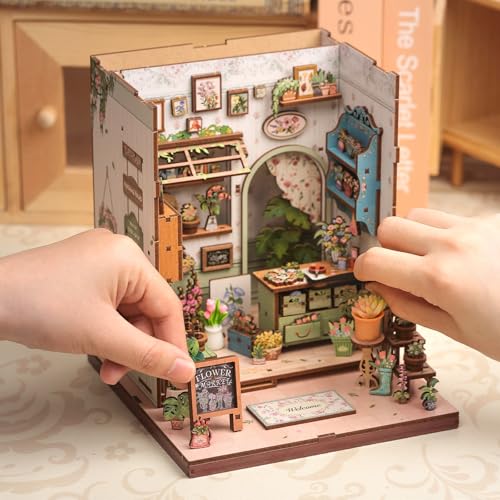 CUTEBEE Book Nook Kit for Adults, DIY Miniature Greenhouse Kit - color: Champs-élysées Florist