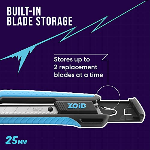 Zoid 25mm Snap Knife with TraX-Grip, High-Carbon Steel Blade, Retractable Box Cutter, Utility Knife for Cutting and Crafting, 7-Segment Snap Blade, Textured Grip for Comfort and Stability - size: Single, style: 25mm Snap Knife