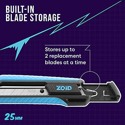 Zoid 25mm Snap Knife with TraX-Grip, High-Carbon Steel Blade, Retractable Box Cutter, Utility Knife for Cutting and Crafting, 7-Segment Snap Blade, Textured Grip for Comfort and Stability - size: Single, style: 25mm Snap Knife
