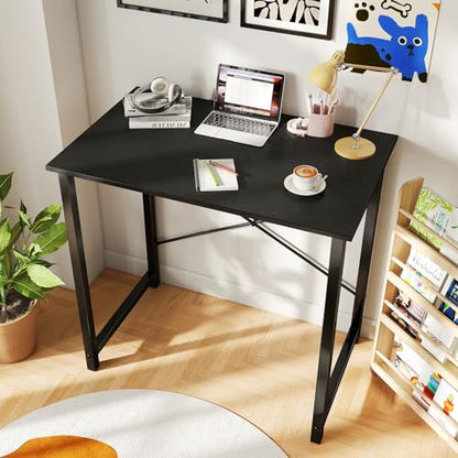 DUMOS 32 Inch Small Computer Desk, Gaming Desks for Home Office Bedroom - color: Black, size: 32 Inch