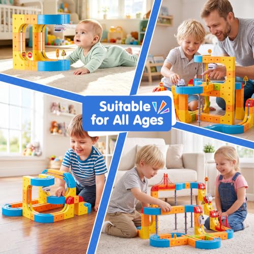 Gofunly Electric Train Set for Kids: 159 Pcs 3D Flexible Race Track Kit