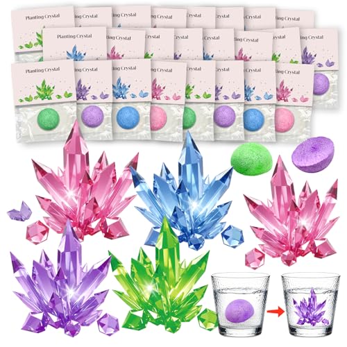 24 Pack Crystal Growing Kit Science Party Favors for Kids STEM Science Experiment Bulk Classroom Prizes Goodie Bag Stuffers Birthday Return Gifts for 4-6 8-12 Boys and Girls (24Pcs, One Size) - color: 24pcs