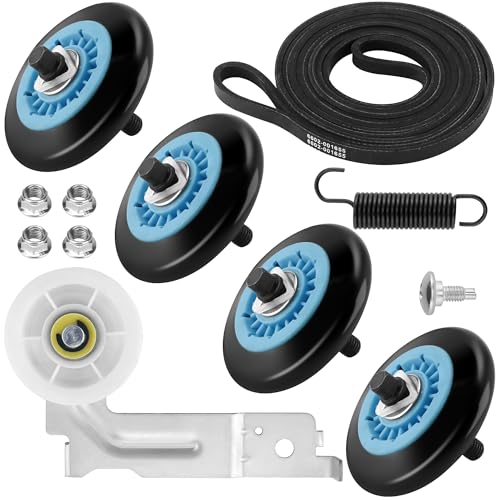 DC97-16782A Dryer Parts Fit for Samsung Dryer Roller Replacement kit DV45H7000EW/A2 DV42H5000EW/A3 Includes DC97-16782A Dryer Roller 6602-001655 Dryer Belt DC93-00634A Idler Pulley - style: DC97-16782A - Dryer roller replacement kit