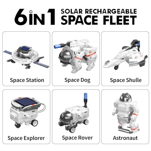 STEM Projects for Kids Ages 8-12, Science Kits for Boys 8-14, 6-in-1 Solar Robot Space Toys Building Science Kits Gifts for 7 8 9 10 11 12 13 Year Old Boys Girls Teen