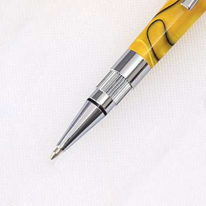 Legacy Woodturning, Gear Click Pen Kit - Chrome, 8 Pack, Woodworking Project Kit
