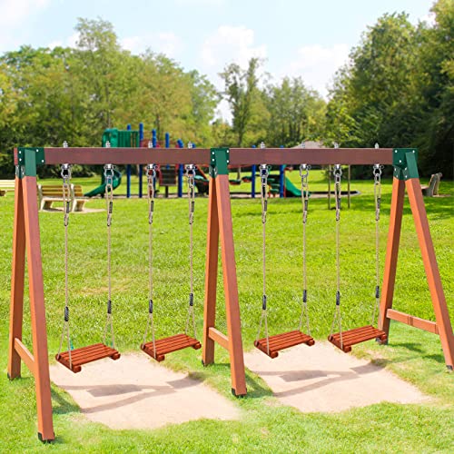 BeneLabel A-Frame Middle Swing Set Brackets, Heavy Duty Steel Swing Set Hardware with Mounting Hardware, DIY Swing Set Bracket Swing Set Kit for 2 (4x4) Legs & 1 (4x6) Beam, Green - color: Middle Swing Set Bracket