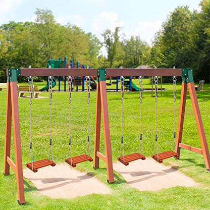 BeneLabel A-Frame Middle Swing Set Brackets, Heavy Duty Steel Swing Set Hardware with Mounting Hardware, DIY Swing Set Bracket Swing Set Kit for 2 (4x4) Legs & 1 (4x6) Beam, Green - color: Middle Swing Set Bracket