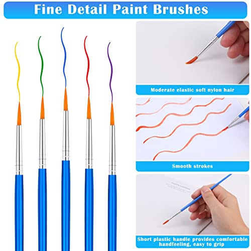50Pcs Round Paint Brushes Bulk, Anezus Small Paint Brushes Classroom Brushes Set for Kids Model Canvas Painting Face Acrylic Watercolor Oil and Crafts - style: round