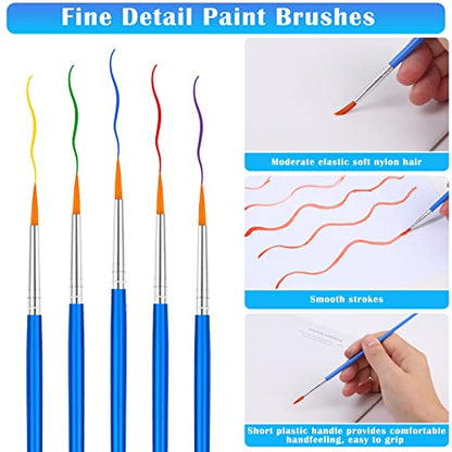 50Pcs Round Paint Brushes Bulk, Anezus Small Paint Brushes Classroom Brushes Set for Kids Model Canvas Painting Face Acrylic Watercolor Oil and Crafts - style: round