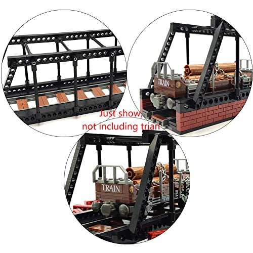 Classic Train Building Bridge City Passenger Express Train Tracks Toys Accessories Railroad Construction Building Block Compatible with Major Brand (Black Bridge) - style: Black bridge