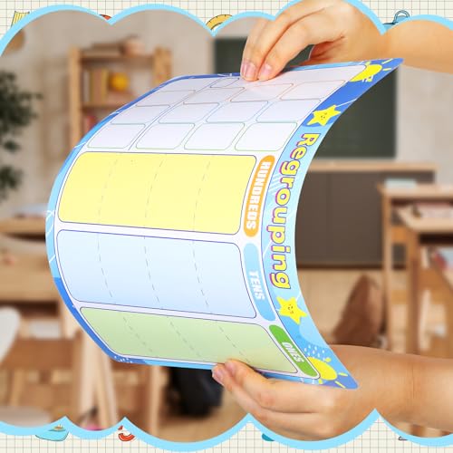 18Pcs Place Value Chart Dry Erase Flash Cards Math Manipulatives for Kids - style: Classic Place Value Charts