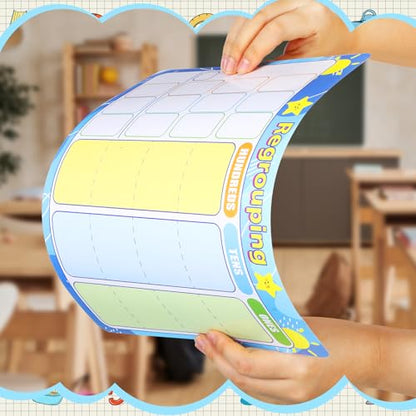 18Pcs Place Value Chart Dry Erase Flash Cards Math Manipulatives for Kids - style: Classic Place Value Charts