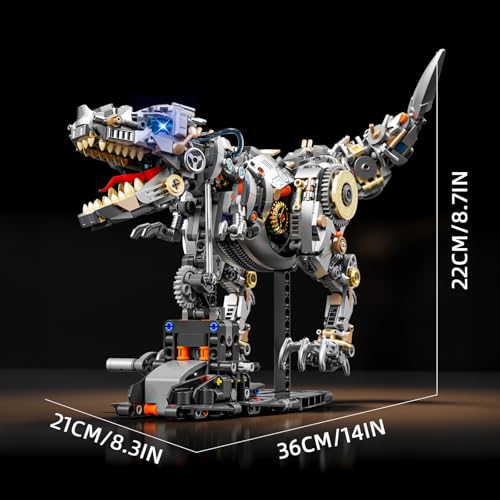HJPLPXH Mechanical Tyrannosaurus Building Blocks Set with LED Light - style: T-Rex