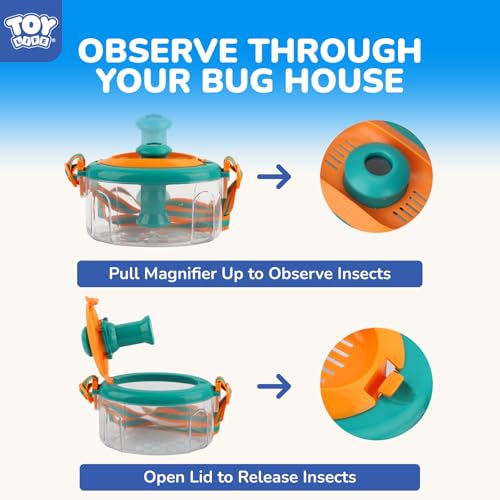 TOY Life Bug Catcher for Kids Outdoor Toys with Butterfly Net, Kids Binoculars, Magnifying Glass, Bug Habitat with Magnified Viewer & Bug Toys Tweezers, Insects Bug Catching Kit Outdoor Explorer Kit
