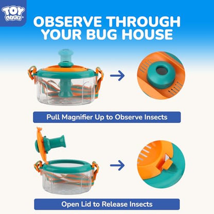 TOY Life Bug Catcher for Kids Outdoor Toys with Butterfly Net, Kids Binoculars, Magnifying Glass, Bug Habitat with Magnified Viewer & Bug Toys Tweezers, Insects Bug Catching Kit Outdoor Explorer Kit