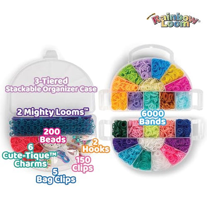 Rainbow Loom Mighty Rainbow Case - 6,000 Rubber Bands & 2 Mighty Looms