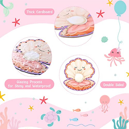 Pajean 10 Pcs Kids Lacing Cards Double Sided Animal Sewing Cards Kits 10 Styles Lacing Toy Crafts for Toddler Ages 6+ Developing Imagination Preschool Learning Activity Supplies(Mermaid Style) - style: Mermaid Style
