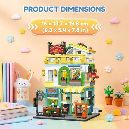 City Street View Building Blocks, Modular Architecture Model - color: Lemon