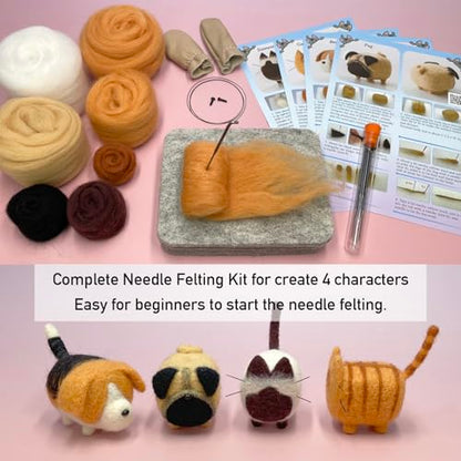 Truslin Needle Felting Kit, 4 Pcs Doll Making Needle Felting Starter Kit - color: 2# 4pcs