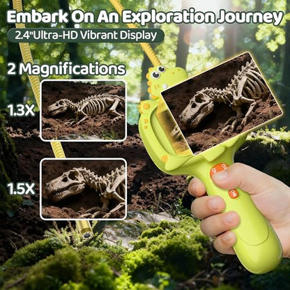Kids Dinosaur Borescope Snake Camera with Light - color: Green