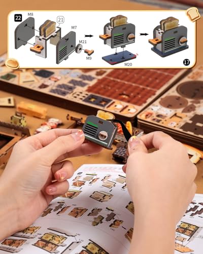 CUTEBEE Book Nook, 3D Wooden Puzzle for Adults,576 Pcs (Bread Factory) - color: Bread Factory