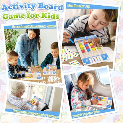 3 4 5 Year Old Boy Birthday Gift, Kids Magnetic Color Matching Puzzle Board - color: Ice Cream