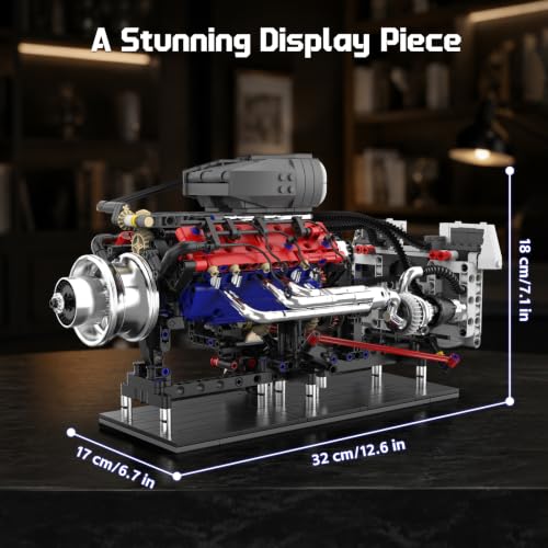 V8 Engine Building Set 1151PCS Motorized Mechanical Model Kit