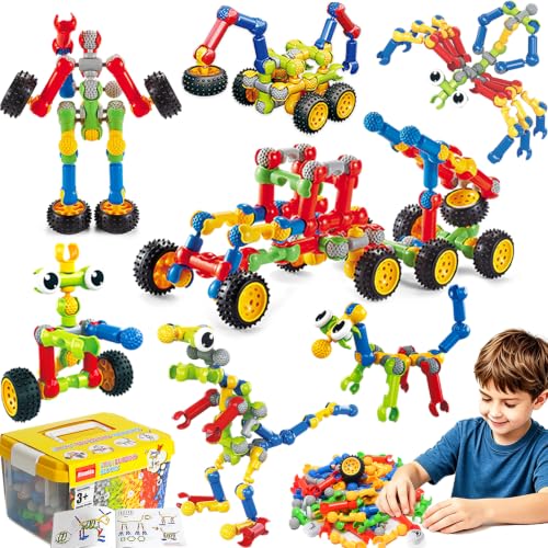156 PCS STEM Building Blocks Toy Set for Kids 3-7, Birthday Gifts for Boys - color: 156