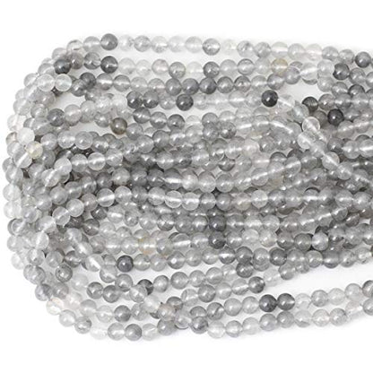 60PCS 6mm Natural Cloud Crystal Gemstone Round Loose Beads Crystal Energy Stone Healing Power for Jewelry Making 1 Strand 15" - color: Cloud Crystal, size: 6mm