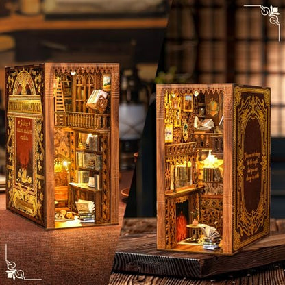 Cutefun Book Nook Kit Library - DIY Miniature Booknook Kit for Adults
