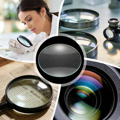PATIKIL Concave Lens, 70mm Focal Length 42mm (1.7") Diameter Round Glass Magnifying Telescope Lens Trial Set Ground Edge for Lab Physics Class Optics Scientific Experiments, Cyan, 6Pcs - size: 1.7inch