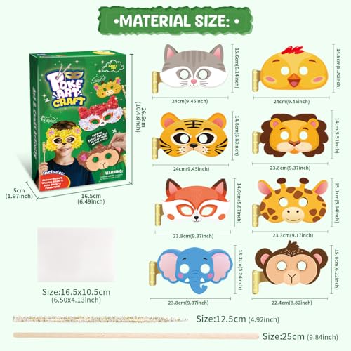 MZYTOZA Poke Art Kit for Kids Ages 4-8, Mess-Free Fabric Craft Set - color: Multicolor-Masks